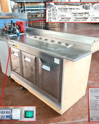 Retrobanco frigo con porta ingredienti usato