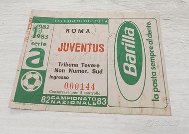 biglietto calcio Roma -Juventus 82-83