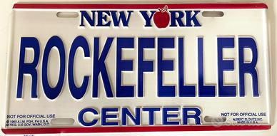 Targa Auto New York Rockefeller Center Alluminio