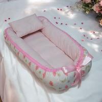 Nido riduttore di lettino cielo rosa e beige