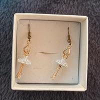 Set collana e orecchini ballerina oro con strass