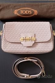 Borsa rosa cipria a tracolla a mano in pelle Tod's