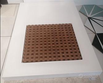 Piatto doccia 60x90 bianco pedana in teak