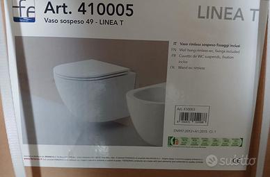 Vado rimless sospeso fisso più sedile wc linea T