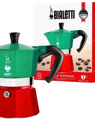 Bialetti Caffettiera Moka Express Tricolore