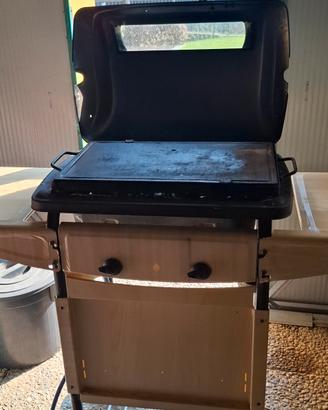 barbecue  a gas con piastra di pietra