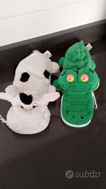 Set 2 Peluche contenitori Mucca e Coccodrillo 