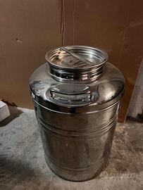 bidone per olio 50 ltr in acciaio nuovo mai usato