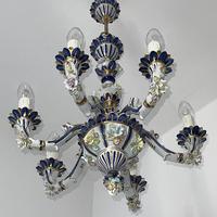 Lampadario Capodimonte Porcellana con 6 braccia