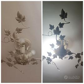 Tris di Plafoniere Shabby Chic a Foglie