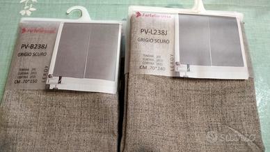 Tende grigio scuro 2 pezzi (70x150) e 2 pezzi (70x