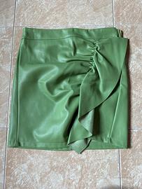 Gonna verde similpelle Lumina – elegante XS/S