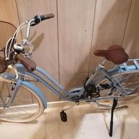 Bici città ELOPS 520 telaio basso blu jeans