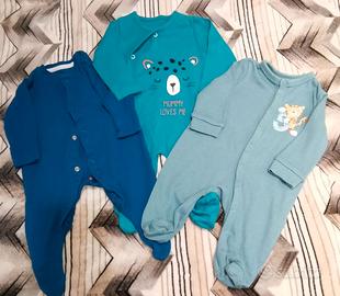 Set 3 tutine in cotone Tg. 1 mese 