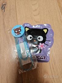 Serviette carta e segnalibro Sanrio gatto nero.