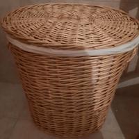 capiente cesta in vimini per bucato / biancheria