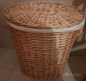 capiente cesta in vimini per bucato / biancheria