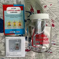 Lampada Vetro Vasetto Nutella Ferrero Luce Rossa