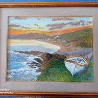 Quadro ad olio artista ligure 
