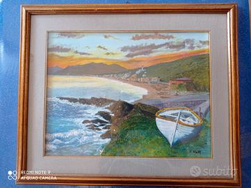 Quadro ad olio artista ligure 