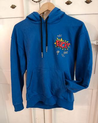 Felpa con cappuccio blu elettrico 