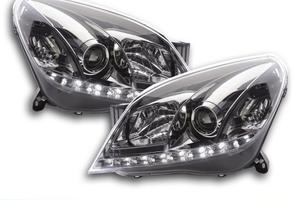 Coppia fanali anteriori neri per OPEL ASTRA H GTC 