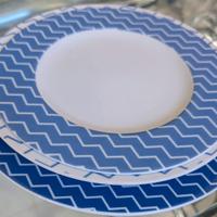 Servizio piatti Excelsa - 18 piatti bianchi e blu