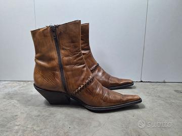 Stivaletti Camperos / Western in Pelle Marrone 38