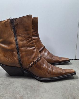 Stivaletti Camperos / Western in Pelle Marrone 38