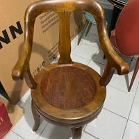 Sedia da barbiere rotante d’epoca