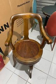 Sedia da barbiere rotante d’epoca