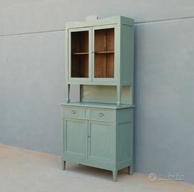 Credenza buffet con alzata laccata Shabby Chic