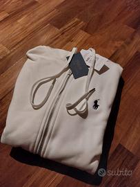 felpa con cappuccio bianca L