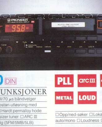 Autoradio Vintage Cassette Pioneer