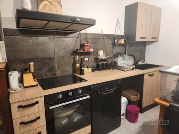 CucinaStile INDUSTRIAL+Elettrodom. [nero-legno]