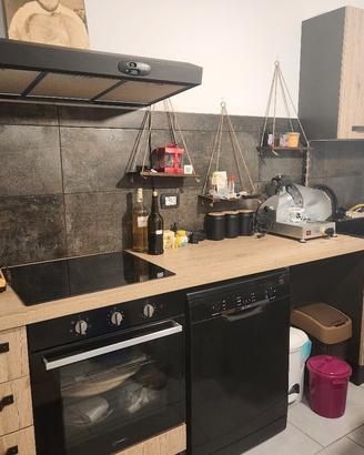 CucinaStile INDUSTRIAL+Elettrodom. [nero-legno]