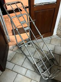 Carrello espositore frutta con ruote zincato
