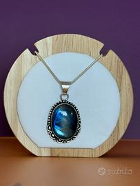 Ciondolo in Labradorite Placcato Argento 925