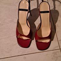 sandali ETRO color rosso laccati 