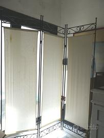 Paravento separe ferro 3 ante tessuto da ripulire