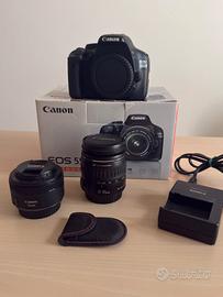 Canon Eos 550D + ob. 50 mm F1.8 + zoom 28/105 + ac