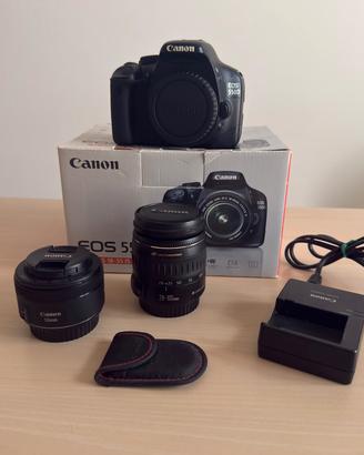 Canon Eos 550D + ob. 50 mm F1.8 + zoom 28/105 + ac