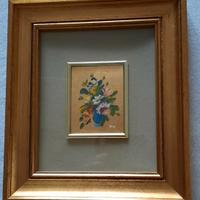 Quadro su foglia oro,cornice in legno cm.(17 × 22)