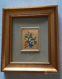 Quadro su foglia oro,cornice in legno cm.(17 × 22)