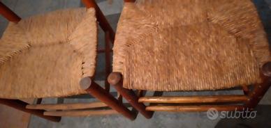 Coppia Sedie legno impagliate vintage  €25 coppia