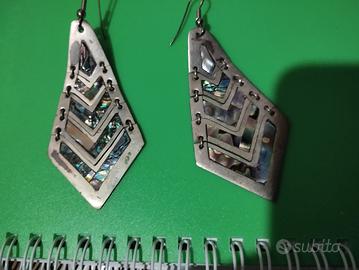 orecchini vintage alpaca e abbalone mexico