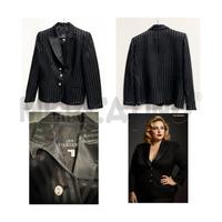 BLAZER D GAI MATTIOLO NERO GESSATO CON BOTTONI GIO