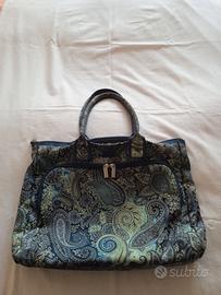 Borsa a spalla blu turchese floreale Etro donna 