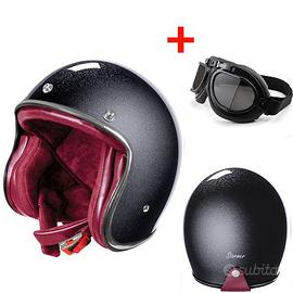 CASCO JET VINTAGE MOTO STORMER GLITTERATO OCCHIALI