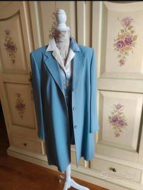 Giacca lunga trench  azzurro donna taglia 46/48 